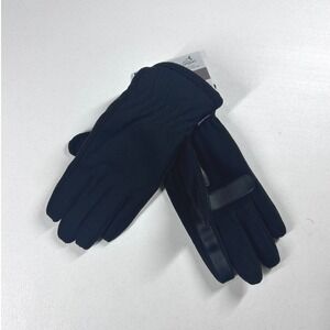 Isotoner Mens SmartDri Black MD Fleece Gloves Repels Rain Snow Eco‎ Comfort NEW